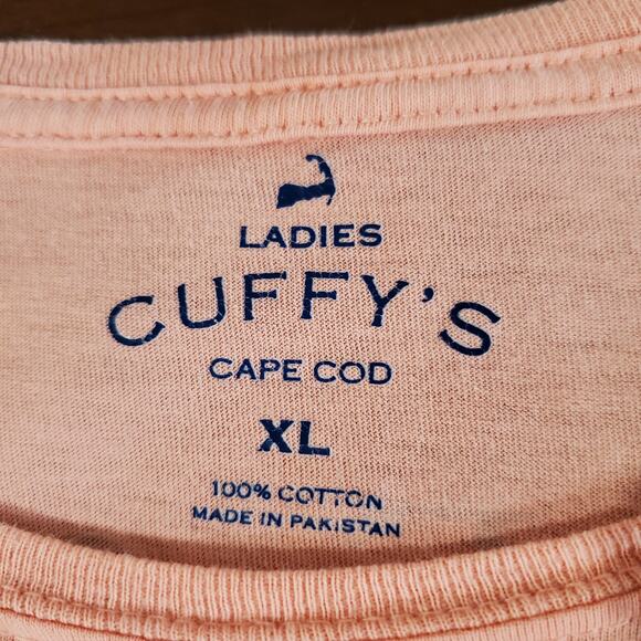 Cuffys Cape Cod Massachusetts Black Lab Dog T-Shirt Womens Size XL Pink Pocket - Picture 8 of 15